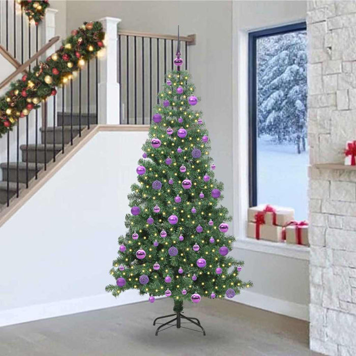 Brad de Crăciun cu 300 LED cu suport Verde 240 cm PVC - WALTI WALTI