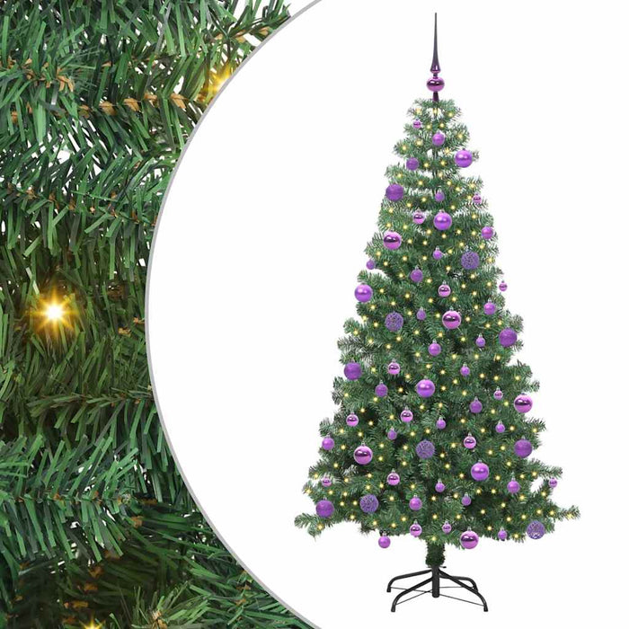 Brad de Crăciun cu 300 LED cu suport Verde 240 cm PVC - WALTI WALTI