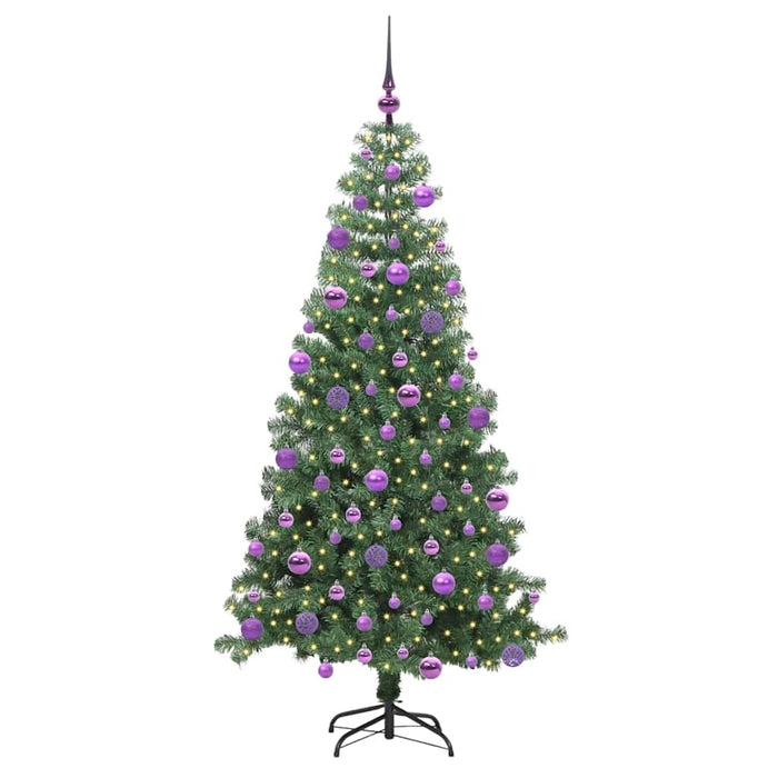 Brad de Crăciun cu 300 LED cu suport Verde 240 cm PVC - WALTI WALTI