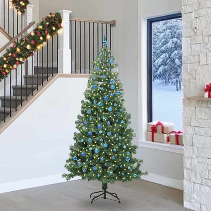 Brad de Crăciun cu 300 LED cu suport Verde 240 cm PVC - WALTI WALTI