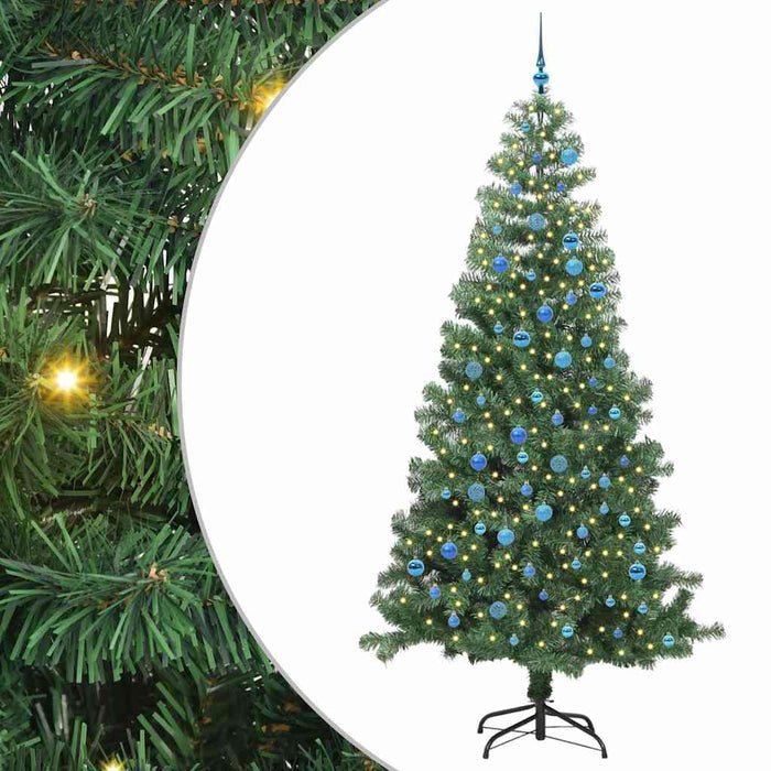 Brad de Crăciun cu 300 LED cu suport Verde 240 cm PVC - WALTI WALTI