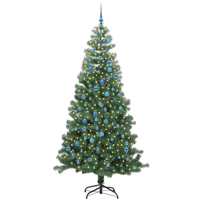Brad de Crăciun cu 300 LED cu suport Verde 240 cm PVC - WALTI WALTI