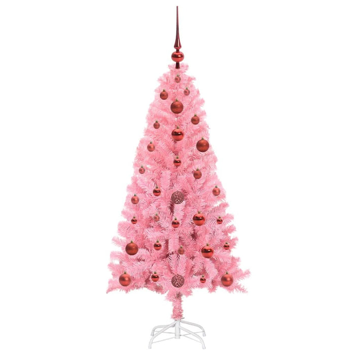 Brad de Crăciun cu 150 LED cu suport Roz 120 cm PVC - WALTI WALTI