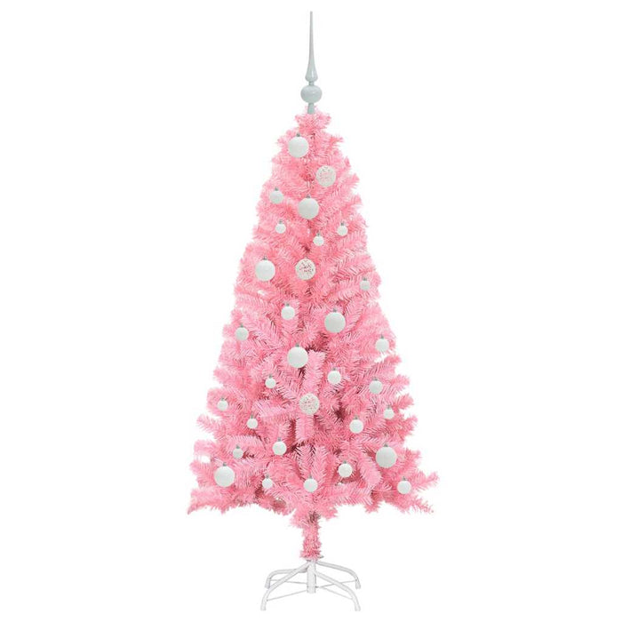 Brad de Crăciun cu 150 LED cu suport Roz 120 cm PVC - WALTI WALTI