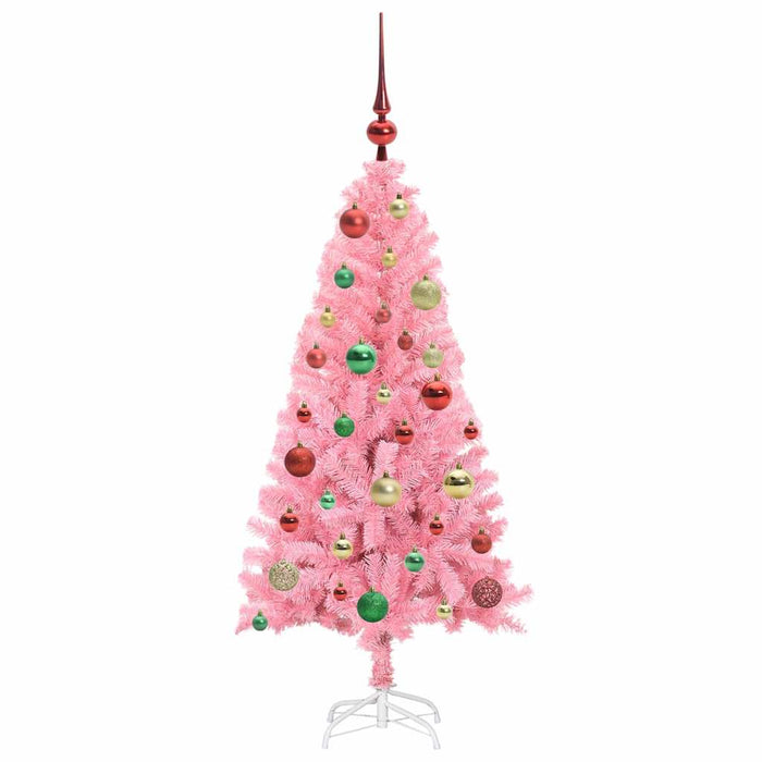 Brad de Crăciun cu 150 LED cu suport Roz 120 cm PVC - WALTI WALTI