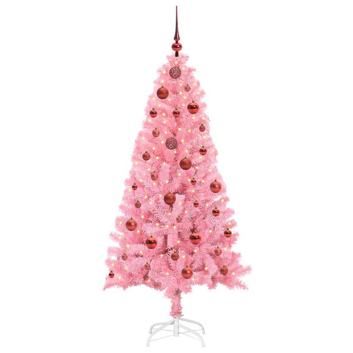 Brad de Crăciun cu 150 LED cu suport Roz 150 cm PVC - WALTI WALTI
