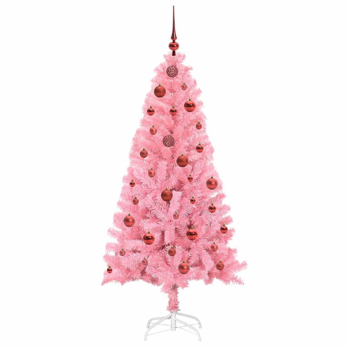 Brad de Crăciun cu 150 LED cu suport Roz 150 cm PVC - WALTI WALTI