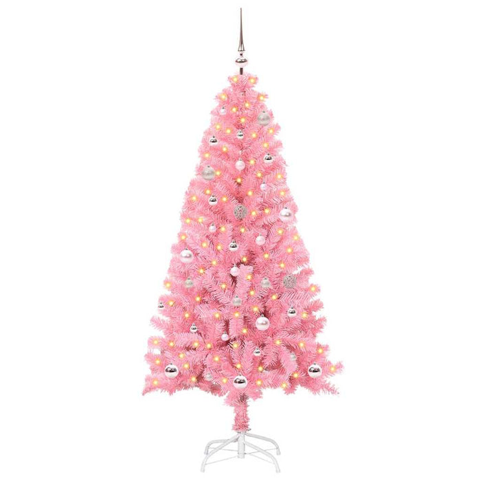 Brad de Crăciun cu 150 LED cu suport Roz 150 cm PVC - WALTI WALTI