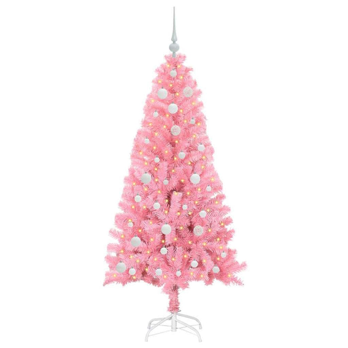 Brad de Crăciun cu 150 LED cu suport Roz 150 cm PVC - WALTI WALTI