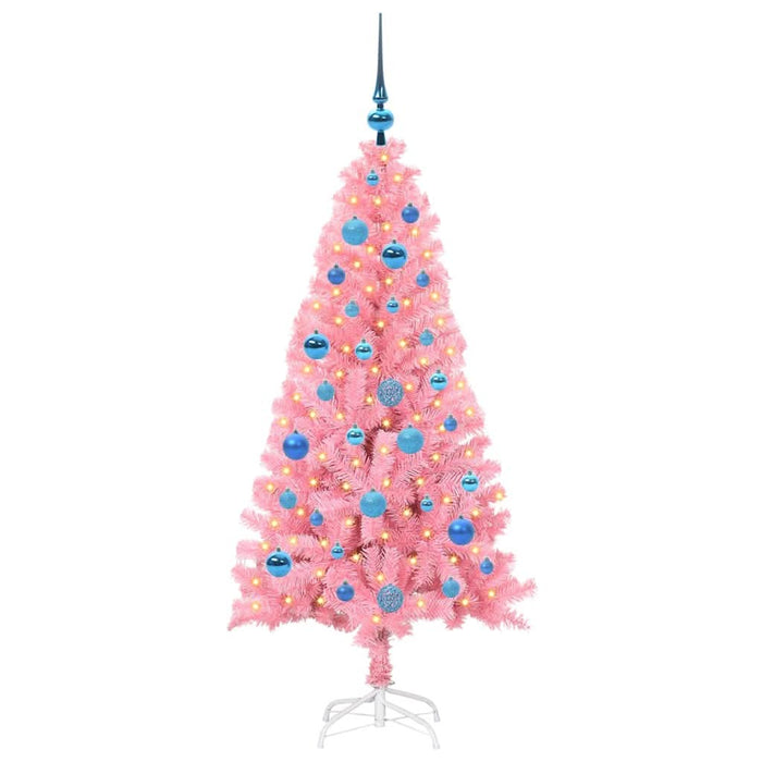 Brad de Crăciun cu 150 LED cu suport Roz 150 cm PVC - WALTI WALTI