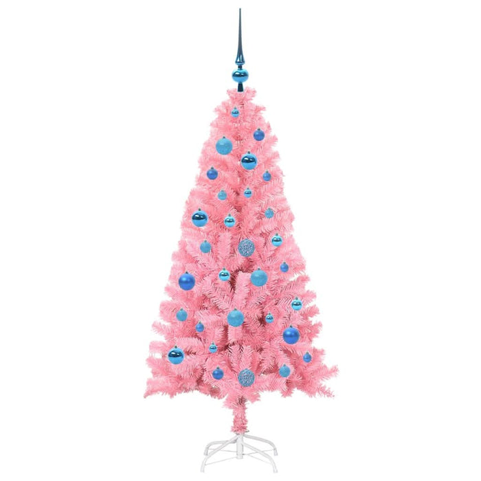 Brad de Crăciun cu 150 LED cu suport Roz 150 cm PVC - WALTI WALTI