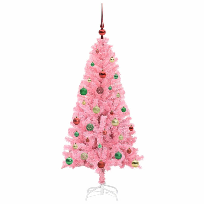 Brad de Crăciun cu 150 LED cu suport Roz 150 cm PVC - WALTI WALTI