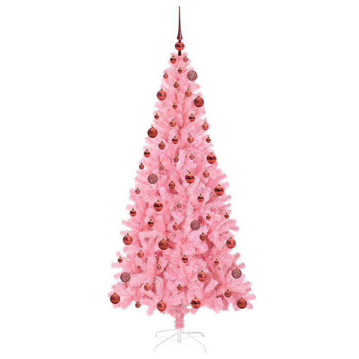 Brad de Crăciun cu 300 LED cu suport Roz 180 cm PVC - WALTI WALTI