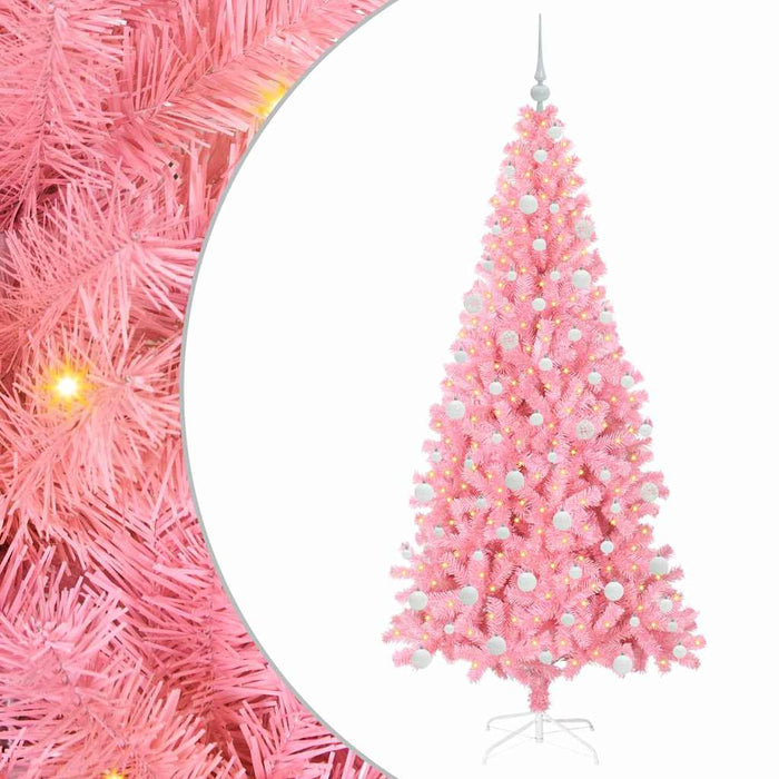 Brad de Crăciun cu 300 LED cu suport Roz 180 cm PVC - WALTI WALTI