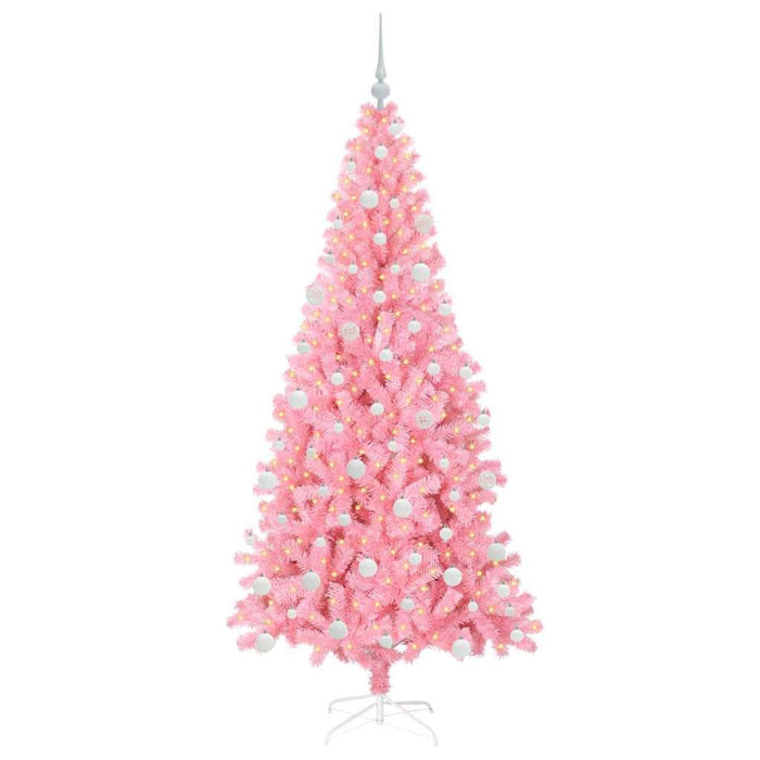 Brad de Crăciun cu 300 LED cu suport Roz 180 cm PVC - WALTI WALTI