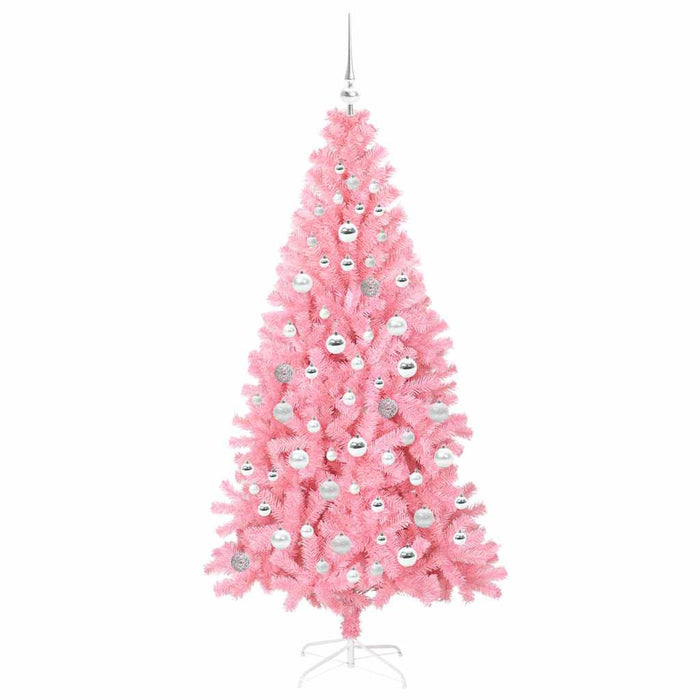 Brad de Crăciun cu 300 LED cu suport Roz 180 cm PVC - WALTI WALTI