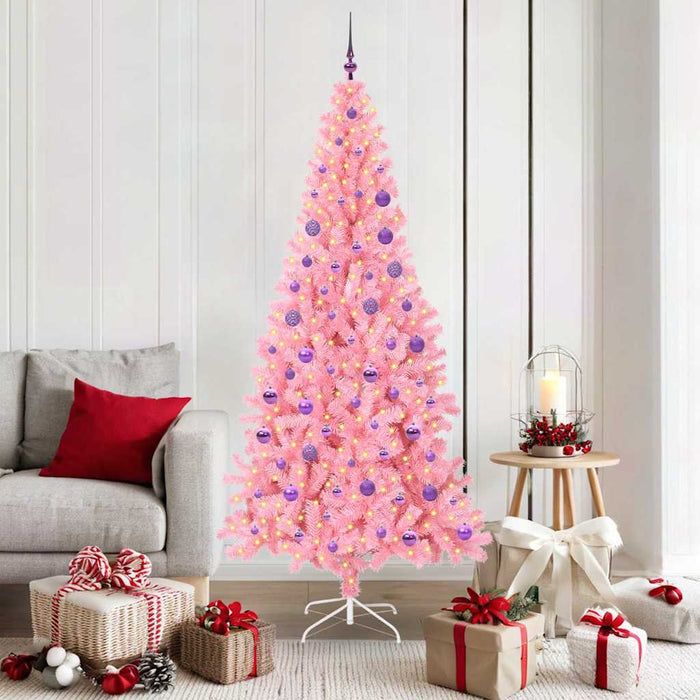 Brad de Crăciun cu 300 LED cu suport Roz 180 cm PVC - WALTI WALTI