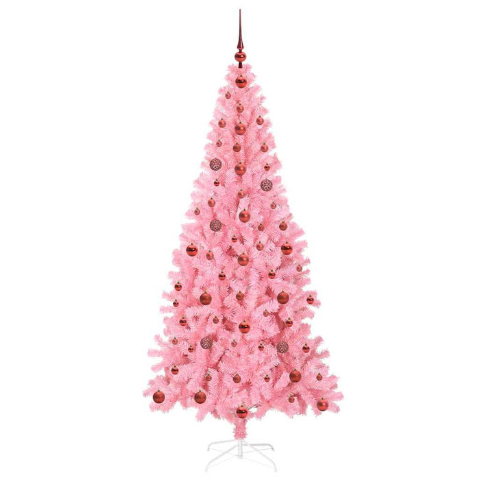 Brad de Crăciun cu 300 LED cu suport Roz 210 cm PVC - WALTI WALTI