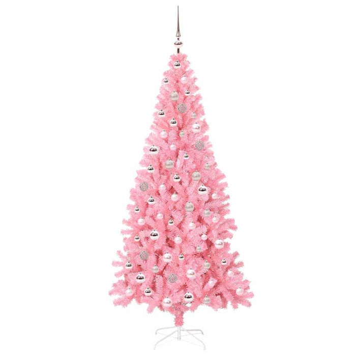 Brad de Crăciun cu 300 LED cu suport Roz 210 cm PVC - WALTI WALTI