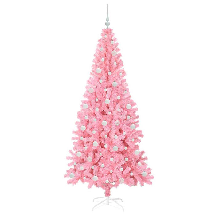 Brad de Crăciun cu 300 LED cu suport Roz 210 cm PVC - WALTI WALTI
