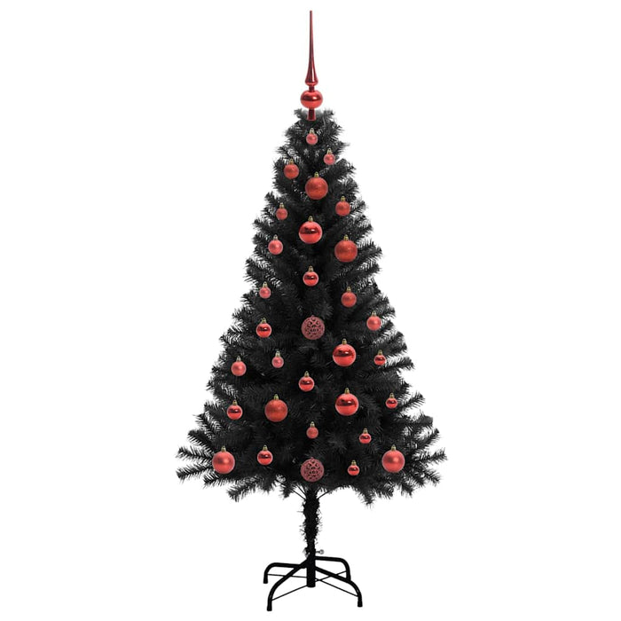 Brad de Crăciun cu 150 LED cu suport Negru 120 cm PVC - WALTI WALTI