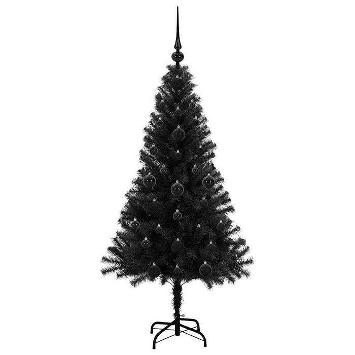 Brad de Crăciun cu 150 LED cu suport Negru 120 cm PVC - WALTI WALTI