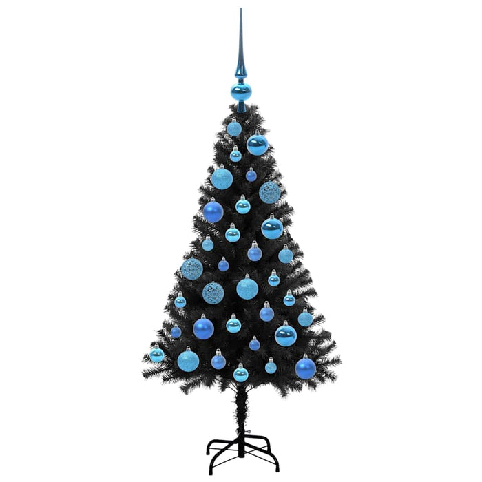 Brad de Crăciun cu 150 LED cu suport Negru 120 cm PVC - WALTI WALTI