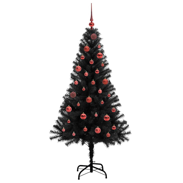 Brad de Crăciun cu 150 LED cu suport Negru 150 cm PVC - WALTI WALTI
