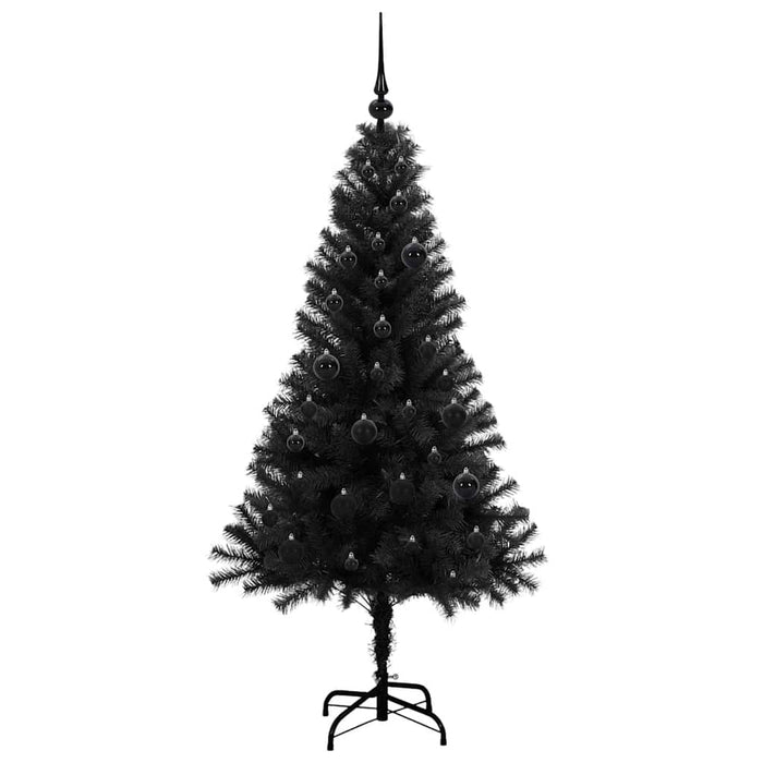 Brad de Crăciun cu 150 LED cu suport Negru 150 cm PVC - WALTI WALTI