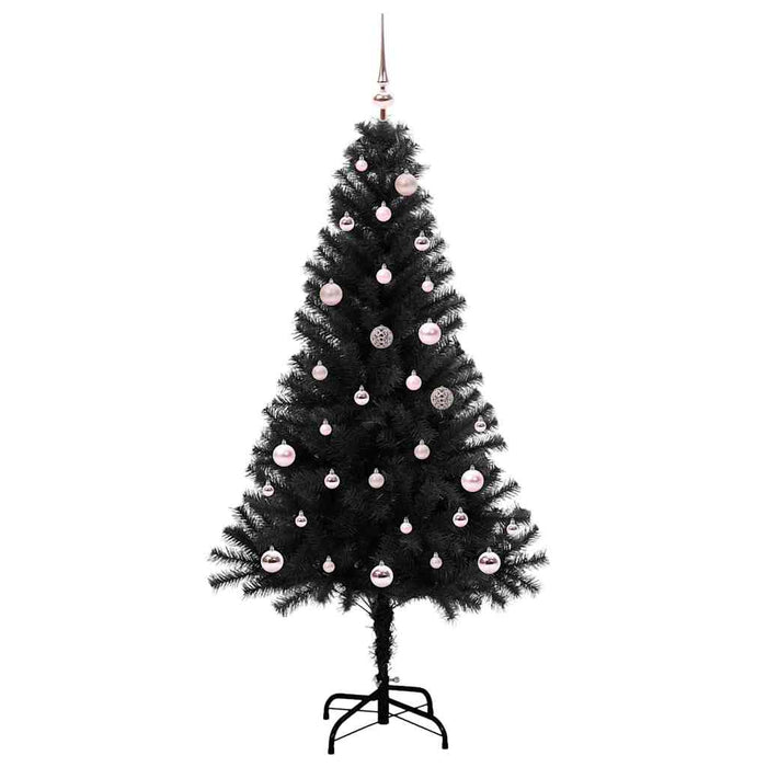 Brad de Crăciun cu 150 LED cu suport Negru 150 cm PVC - WALTI WALTI