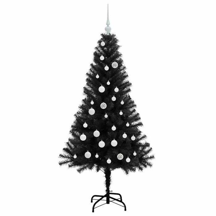 Brad de Crăciun cu 150 LED cu suport Negru 150 cm PVC - WALTI WALTI