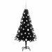 Brad de Crăciun cu 150 LED cu suport Negru 150 cm PVC - WALTI WALTI