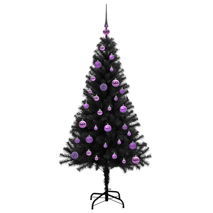 Brad de Crăciun cu 150 LED cu suport Negru 150 cm PVC - WALTI WALTI