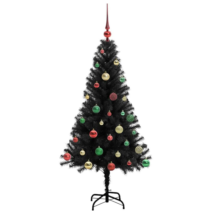 Brad de Crăciun cu 150 LED cu suport Negru 150 cm PVC - WALTI WALTI