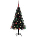 Brad de Crăciun cu 150 LED cu suport Negru 150 cm PVC - WALTI WALTI