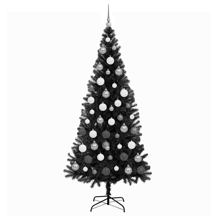Brad de Crăciun cu 300 LED cu suport Negru 180 cm PVC - WALTI WALTI