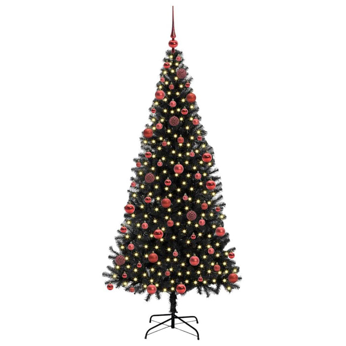 Brad de Crăciun cu 300 LED cu suport Negru 180 cm PVC - WALTI WALTI
