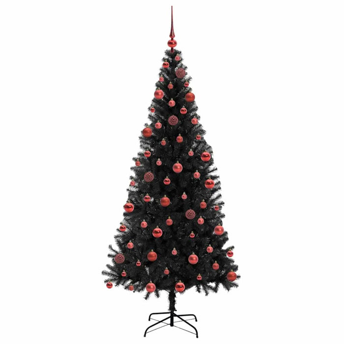 Brad de Crăciun cu 300 LED cu suport Negru 180 cm PVC - WALTI WALTI