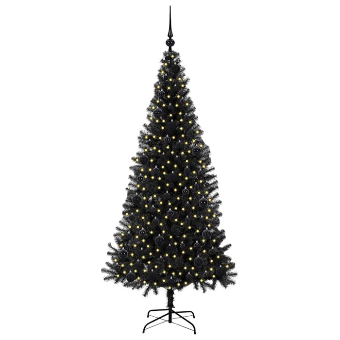 Brad de Crăciun cu 300 LED cu suport Negru 180 cm PVC - WALTI WALTI