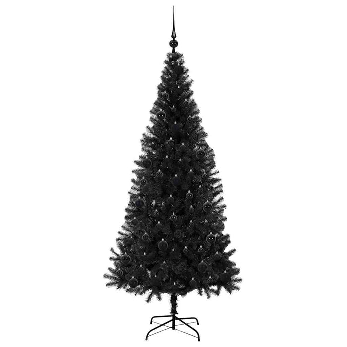 Brad de Crăciun cu 300 LED cu suport Negru 180 cm PVC - WALTI WALTI