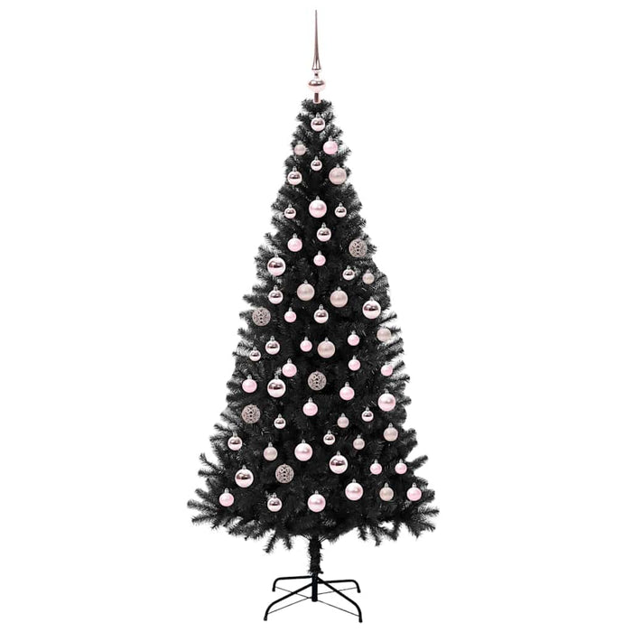 Brad de Crăciun cu 300 LED cu suport Negru 180 cm PVC - WALTI WALTI