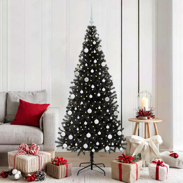 Brad de Crăciun cu 300 LED cu suport Negru 180 cm PVC - WALTI WALTI