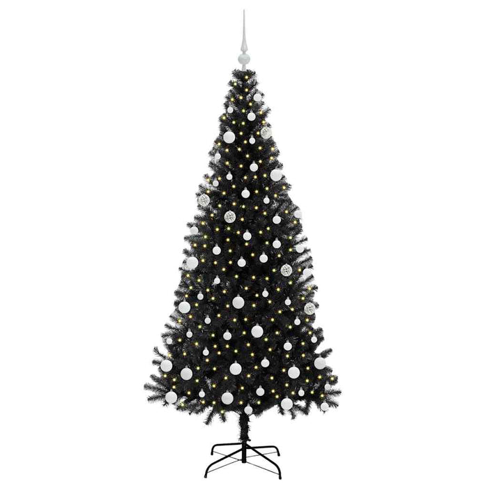 Brad de Crăciun cu 300 LED cu suport Negru 180 cm PVC - WALTI WALTI