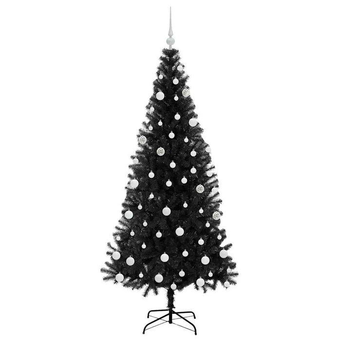 Brad de Crăciun cu 300 LED cu suport Negru 180 cm PVC - WALTI WALTI