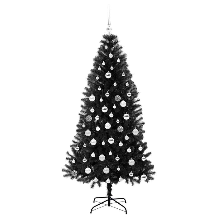 Brad de Crăciun cu 300 LED cu suport Negru 180 cm PVC - WALTI WALTI