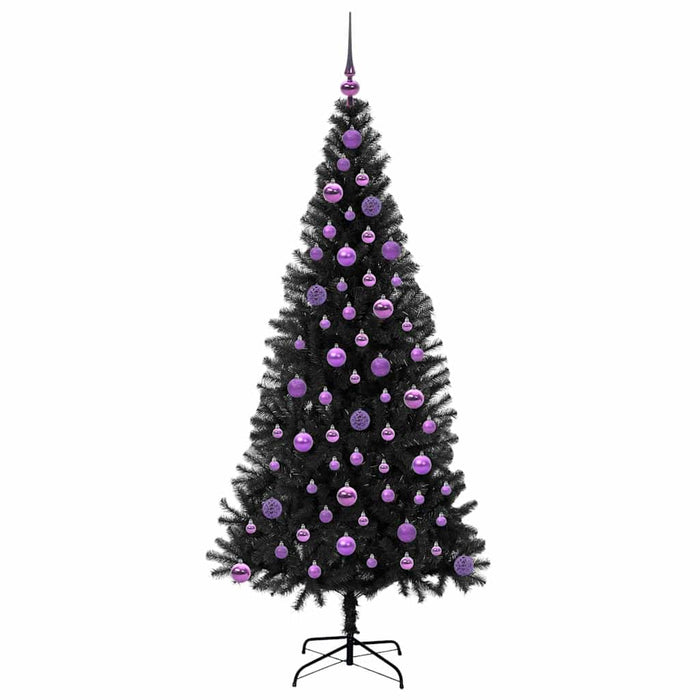 Brad de Crăciun cu 300 LED cu suport Negru 180 cm PVC - WALTI WALTI