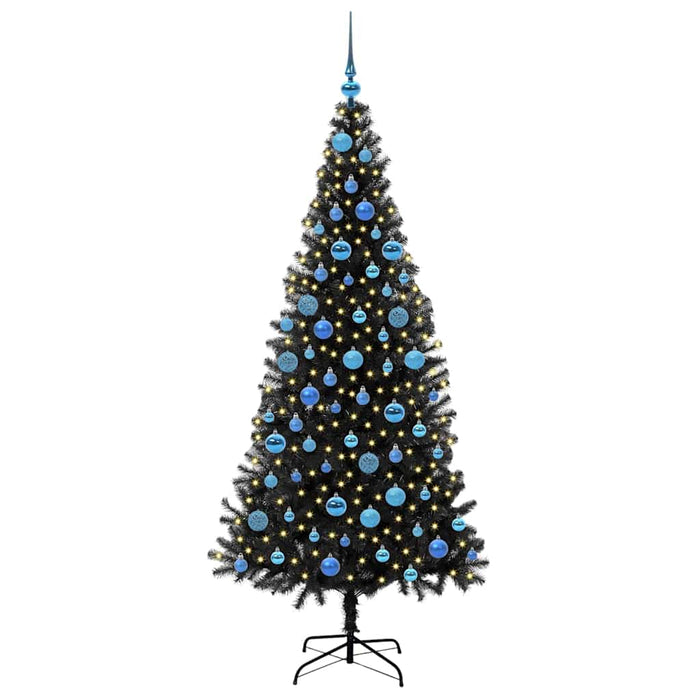 Brad de Crăciun cu 300 LED cu suport Negru 180 cm PVC - WALTI WALTI