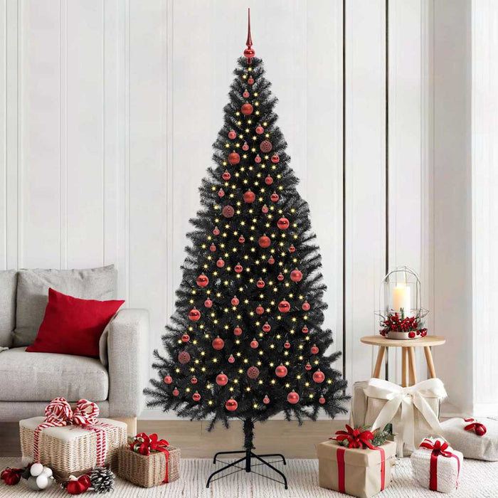 Brad de Crăciun cu 300 LED cu suport Negru 210 cm PVC - WALTI WALTI
