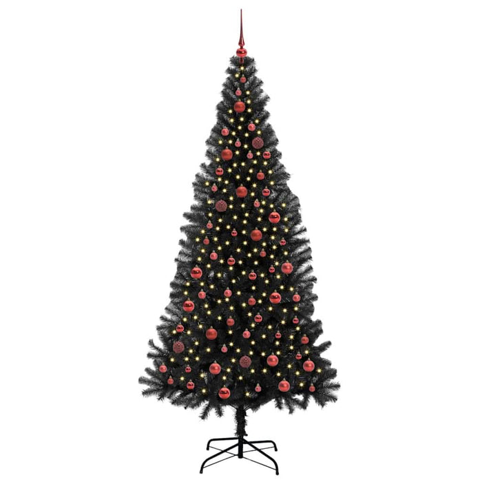 Brad de Crăciun cu 300 LED cu suport Negru 210 cm PVC - WALTI WALTI