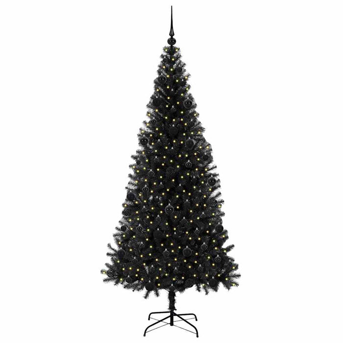 Brad de Crăciun cu 300 LED cu suport Negru 210 cm PVC - WALTI WALTI